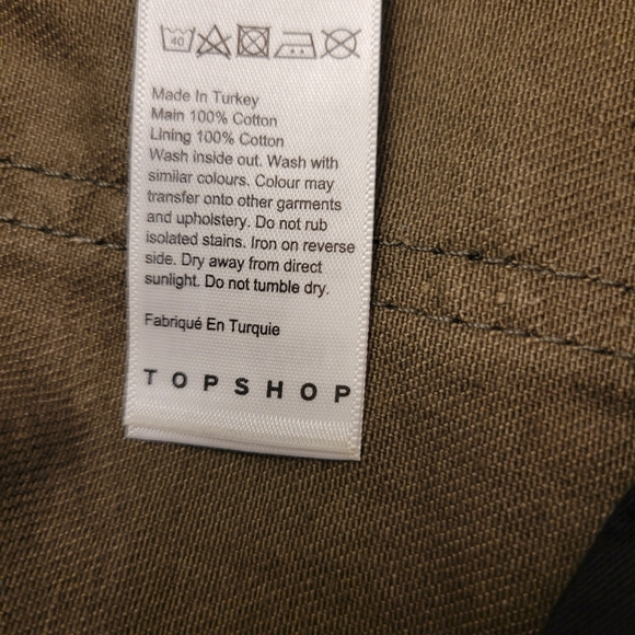 TopShop Camo Mini Skirt Sz 2 US 100% Cotton - Picture 4 of 10